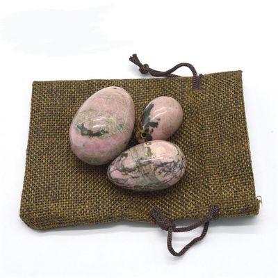Ensemble d'œufs d'exercice de Kegel Rhodonite Stone Jade Yoni Massage pour le bien-être émotionnel des femmes