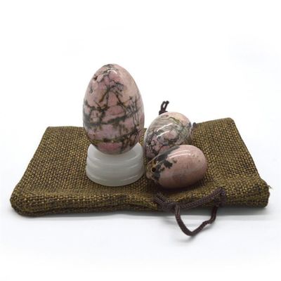 Ensemble d'œufs d'exercice de Kegel Rhodonite Stone Jade Yoni Massage pour le bien-être émotionnel des femmes
