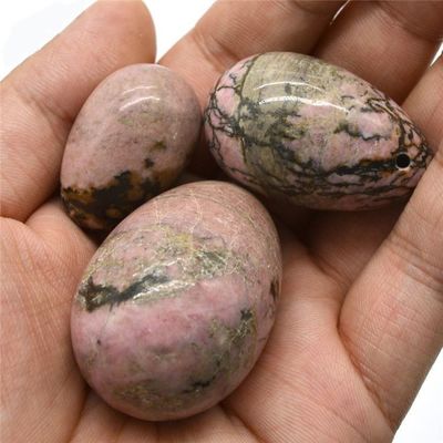 Ensemble d'œufs d'exercice de Kegel Rhodonite Stone Jade Yoni Massage pour le bien-être émotionnel des femmes