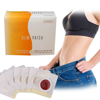 30pcs Magnet Body Slim Patch Navel Belly Slimming Patches Perte de poids Patches brûlant pour le raffermissement de la graisse Autocollants blanc rouge