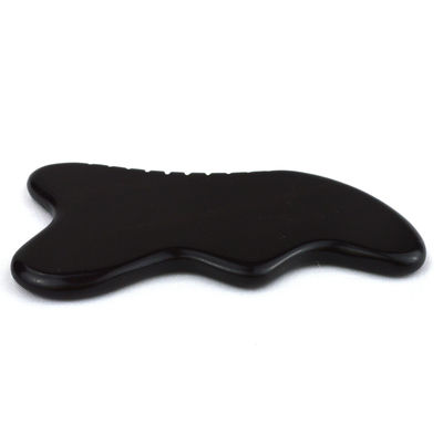 Outil de massage Gua Sha en pierre noire naturelle pour le pied, le cou, le dos et le visage