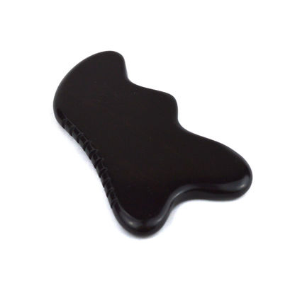 Outil de massage Gua Sha en pierre noire naturelle pour le pied, le cou, le dos et le visage