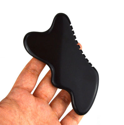 Outil de massage Gua Sha en pierre noire naturelle pour le pied, le cou, le dos et le visage