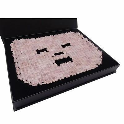 7.4 * 9.25 pouces Rose Quartz Jade Masque Masque pour les yeux Massageur de pierre naturelle Masque pour le visage Massageur de sommeil Masque pour la fonction de massage de beauté