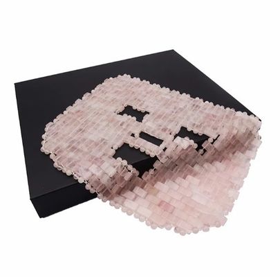 7.4 * 9.25 pouces Rose Quartz Jade Masque Masque pour les yeux Massageur de pierre naturelle Masque pour le visage Massageur de sommeil Masque pour la fonction de massage de beauté