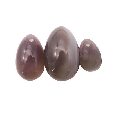 Art populaire poli Agate grise pierre oeufs Yoni Ensemble d'oeufs pour femmes Kegel style poli