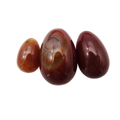 Caractéristique régionale Yoni œufs Agate rouge pierre précieuse naturelle Jade œufs pour les femmes Exercice de Kegel