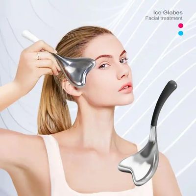Globe de glace de refroidissement facial en acier inoxydable pour la beauté du visage Globe cryogénique en or/argent de luxe