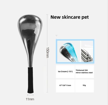 Globe de glace de refroidissement facial en acier inoxydable pour la beauté du visage Globe cryogénique en or/argent de luxe