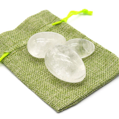 Roche cristalline claire Quartz Yoni œufs technique polie OEM Accepté pierre précieuse naturelle Chakra de guérison Lapidary