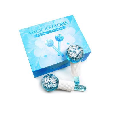 Glace borosilicate 24K feuille d'or globes de glace pour masseur facial pour réduire l'inflammation de l'enflure et les poches sous les yeux
