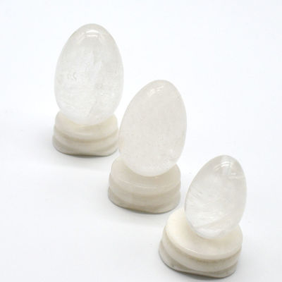 Roche cristalline claire Quartz Yoni œufs technique polie OEM Accepté pierre précieuse naturelle Chakra de guérison Lapidary