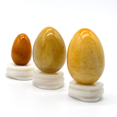Resserrement vaginal avec des œufs de jade jaune naturels Outil d'exercice Kegel 45*30/40x30/x20mm
