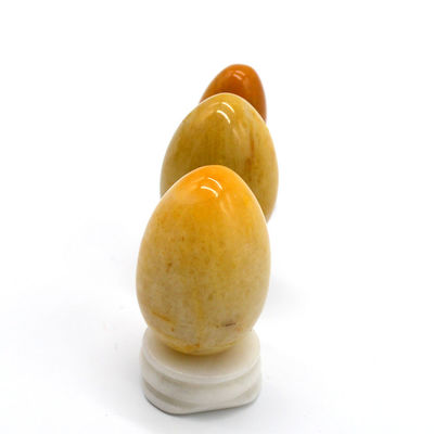 Resserrement vaginal avec des œufs de jade jaune naturels Outil d'exercice Kegel 45*30/40x30/x20mm