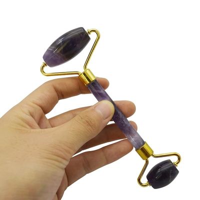 Améthyste Jade Roller Guasha Tools de soins de la peau du visage Petit rouleau pour les yeux Face Gua Sha Massageur pour les femmes Rouleau facial cadeaux de soins personnels