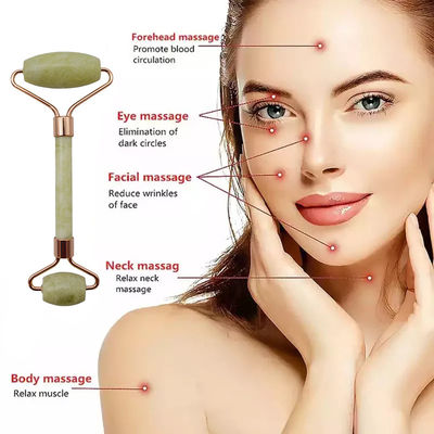 Zone de massage du visage Roller de massage du visage Xiuyan Jade Stone Guasha Roller pour rajeunir la peau et éliminer les rides
