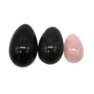 Caractéristique régionale Nephrite d'obsidienne sculptée Rose quartz Jade naturel œufs poli Yoni œufs pierre précieuse