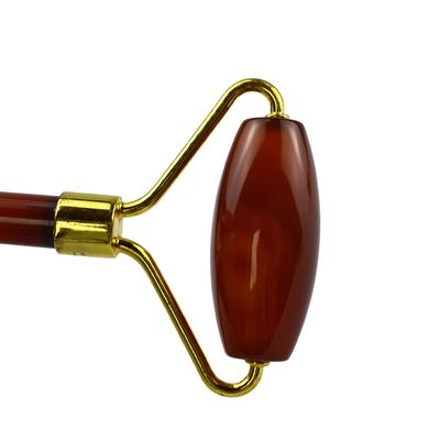 Logo personnalisé Disponibled 100% Autentique Naturel Carnélien Jade Guasha Roller Massage Anti-vieillissement Face Gua Sha Roller