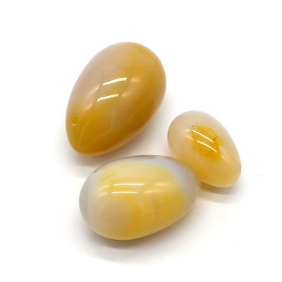 Gravure d'œufs de pierre naturelle d'agate perforé exercice vaginal d'œufs de jade 45*30mm/40*25mm/30*20mm