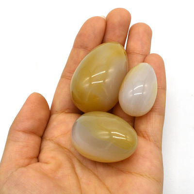Gravure d'œufs de pierre naturelle d'agate perforé exercice vaginal d'œufs de jade 45*30mm/40*25mm/30*20mm