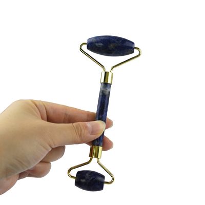 Massage du visage Produit de beauté Massage de la tête des yeux Sodalite bleu Roller facial Jade Gua Sha Outil pour les soins de la peau Avec logo personnalisé