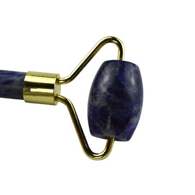Massage du visage Produit de beauté Massage de la tête des yeux Sodalite bleu Roller facial Jade Gua Sha Outil pour les soins de la peau Avec logo personnalisé