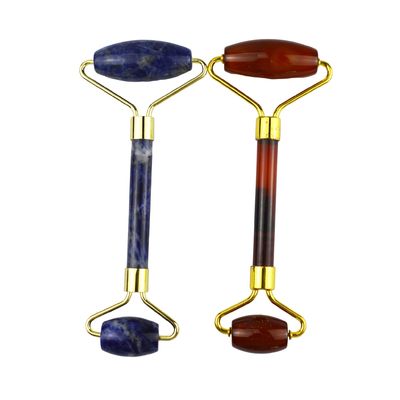 Massage du visage Produit de beauté Massage de la tête des yeux Sodalite bleu Roller facial Jade Gua Sha Outil pour les soins de la peau Avec logo personnalisé