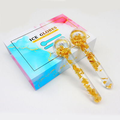 Boules de glace rafraîchissantes en or 24K Rouleau de masseur de visage pour les routines de beauté quotidiennes pour réduire le gonflement du visage et les cernes