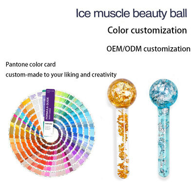Boules de glace rafraîchissantes en or 24K Rouleau de masseur de visage pour les routines de beauté quotidiennes pour réduire le gonflement du visage et les cernes