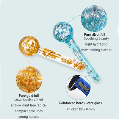 Boules de glace rafraîchissantes en or 24K Rouleau de masseur de visage pour les routines de beauté quotidiennes pour réduire le gonflement du visage et les cernes