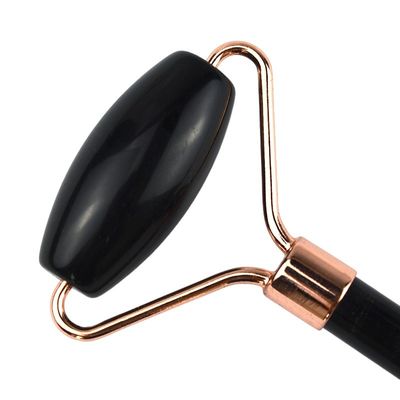 Roller naturel en obsidienne noire Guasha Massage du visage Gua Sha Roller pour le visage Cou et les yeux Classic Jade Roller Abordable