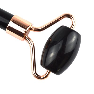 Roller naturel en obsidienne noire Guasha Massage du visage Gua Sha Roller pour le visage Cou et les yeux Classic Jade Roller Abordable