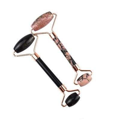Masseur facial Rodonite Stone Jade Roller Gua Sha pour le massage musculaire Anti-âge 100% pierre précieuse naturelle Logo personnalisé maison