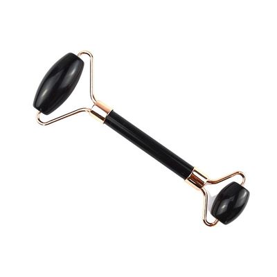 100% pierre précieuse naturelle Obsidian noir Jade Facial Masseur à rouleaux Guasha Masseur Facial Gua Sha Masseurs de beauté Outils de soin de la peau