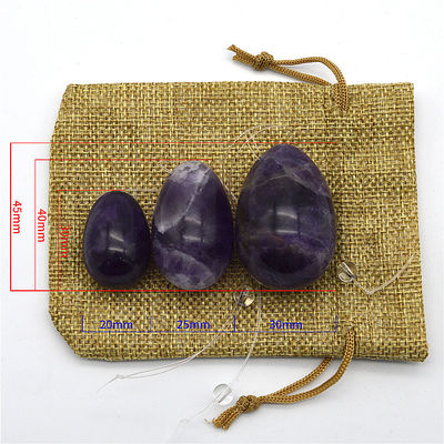 Des œufs Yoni de jade sculptés Améthyste Onyex Des œufs de marbre avec la technique de jade
