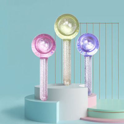 Outil de massage facial anti-âge Boules de glace Glitters pour refroidir le visage Cou et les yeux Resserrer la peau Borosilicate verre