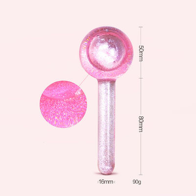 Outil de massage facial anti-âge Boules de glace Glitters pour refroidir le visage Cou et les yeux Resserrer la peau Borosilicate verre