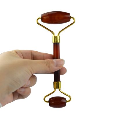 Logo personnalisé disponibled Produit de beauté du visage Carnelian Guasha Roller pour le massageur d' agat rouge cristallin 100% naturel