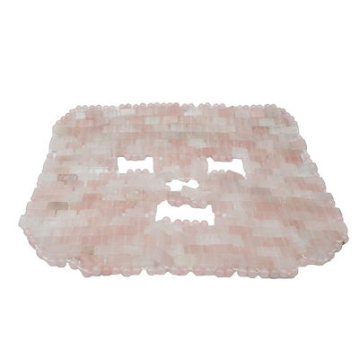 Masque facial poli en pierre précieuse naturelle en jade Masque de sommeil en rose en quartz Anti-vieillissement des yeux à chaud ou à froid à l'aide de pierre