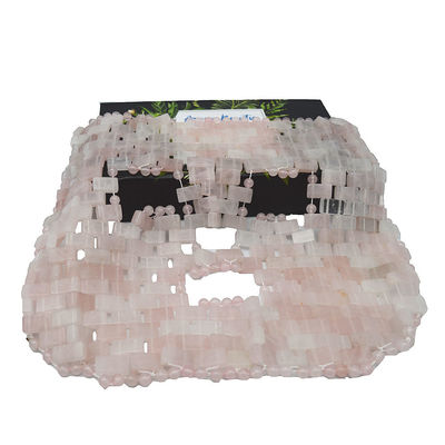 Masque facial poli en pierre précieuse naturelle en jade Masque de sommeil en rose en quartz Anti-vieillissement des yeux à chaud ou à froid à l'aide de pierre
