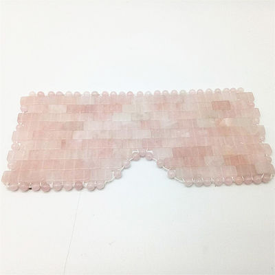 OEM Accepté Masque pour les yeux en rose rose quartz Masque de sommeil en jade pierre précieuse naturelle pour l' anti-vieillissement chaud ou froid en 2024