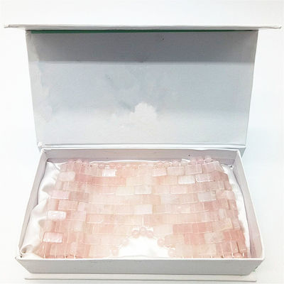 OEM Accepté Masque pour les yeux en rose rose quartz Masque de sommeil en jade pierre précieuse naturelle pour l' anti-vieillissement chaud ou froid en 2024