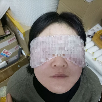 OEM Accepté Masque pour les yeux en rose rose quartz Masque de sommeil en jade pierre précieuse naturelle pour l' anti-vieillissement chaud ou froid en 2024
