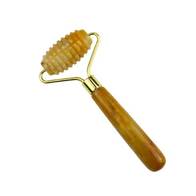 Massageur de visage Jade jaune Roller de jade de pierre précieuse sur mesure pour le massage du visage et du cou