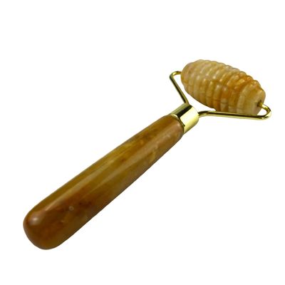 Massageur de visage Jade jaune Roller de jade de pierre précieuse sur mesure pour le massage du visage et du cou
