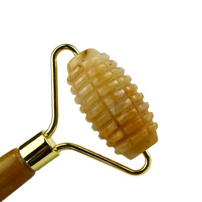 Massageur de visage Jade jaune Roller de jade de pierre précieuse sur mesure pour le massage du visage et du cou