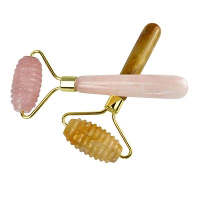 Massageur de visage Jade jaune Roller de jade de pierre précieuse sur mesure pour le massage du visage et du cou