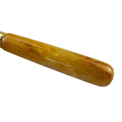 Équipement de massage du visage Rouleau de Guasha pour le visage en jade jaune naturel Pour les outils de massage Les outils de beauté