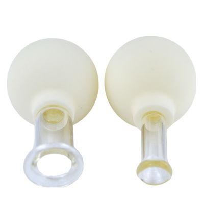 2023 Arrivées 2 pièces de verre silicone Coupe Set Massage Vacuum Suction Coupe pour le visage par caoutchouc et le marteau de massage