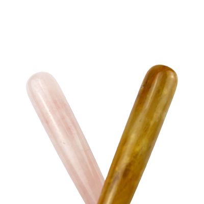 Massage facial Roller de jade naturel de quartz rose 100% cristal pour le massage du visage et des yeux Produits de beauté